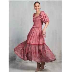 Ro's Garden Percey Puff Sleeve Maxi Dress Dress in Baltisan‎